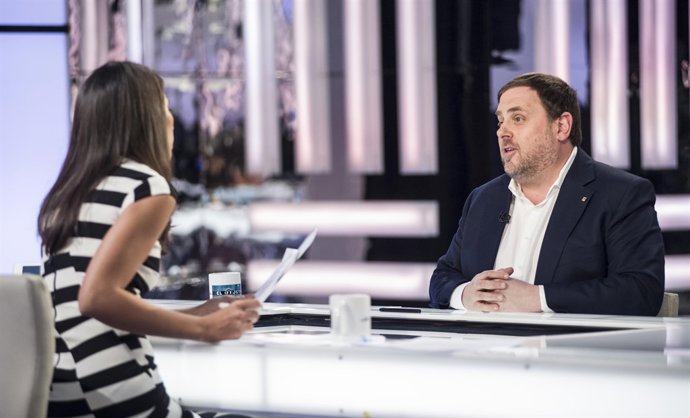 Oriol Junqueras, durante la entrevista en La Sexta