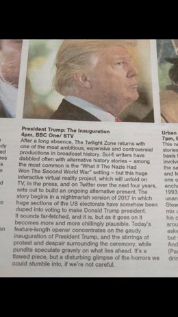 Pieza en el 'Sunday Herald' sobre la toma de posesión de Trump