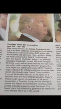La guía de TV del 'Sunday Herald' describe la toma de posesión de Trump como un capítulo de ciencia ficción