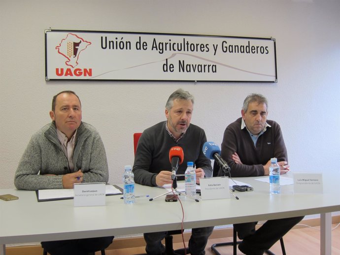 David Lezáun, Félix Bariáin y Luis Miguel Serrano, de UAGN