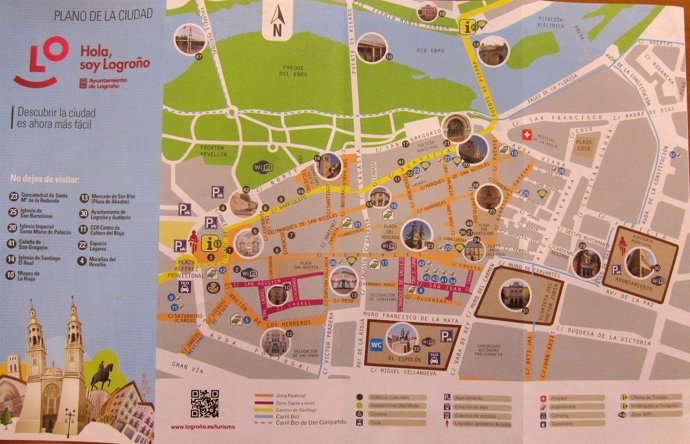 Imagen de parte del nuevo mapa turístico accesible de Logroño