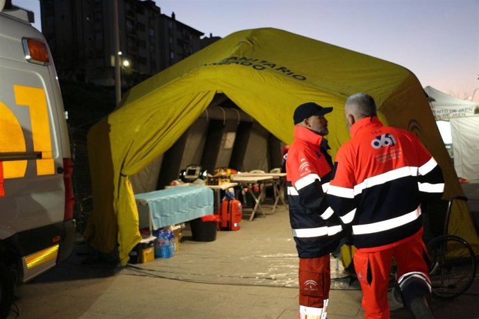 Dispositivo del 061 para la Carrera Urbana Noche de San Antón 2017.