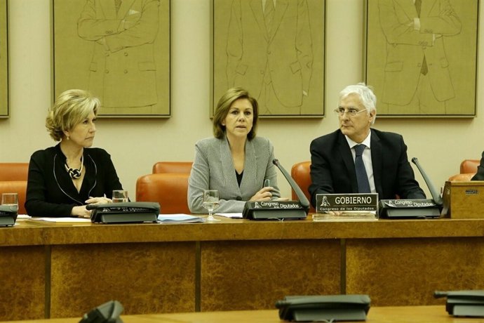 La ministra de Defensa, María Dolores de Cospedal, en el Congreso