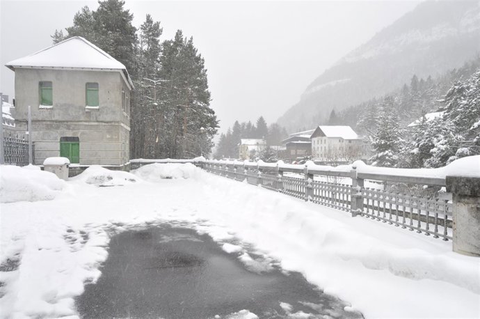 Nieve en Canfranc