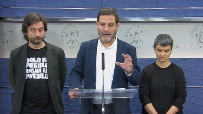 Josep Vendrell (ICV), Lucía Matín (En Comú), Rafael Mayoral (Podemos)