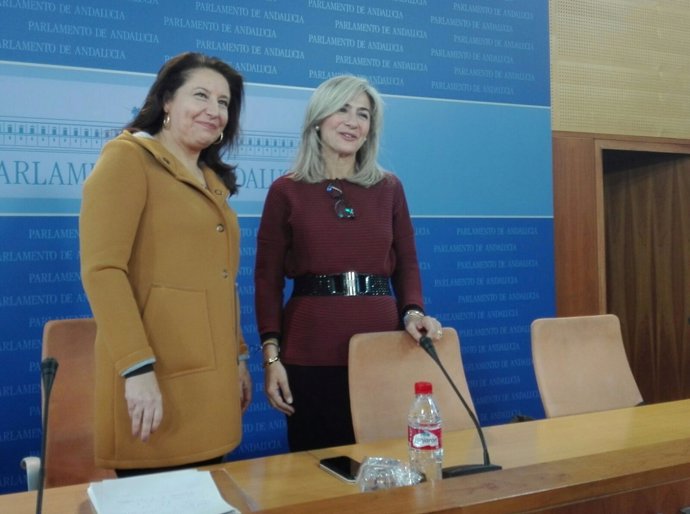 Las parlamentarias del PP-A Carmen Crespo y Patricia del Pozo