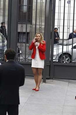 Zaida Cantera su llegada a la constitución del Congreso