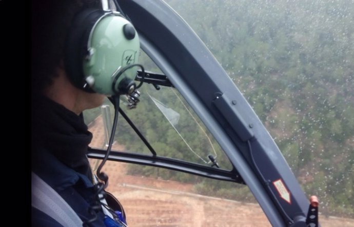 El helicópero de la Policía Nacional ha participado en el rescate 