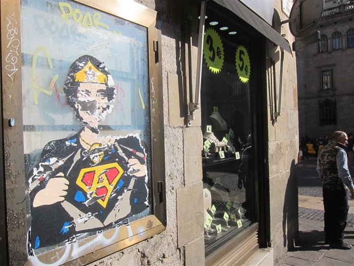 Obra sobre Colau como Wonder Woman de Tvboy