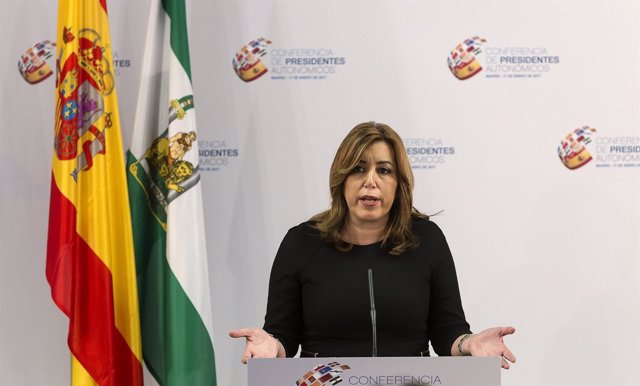 Susana Díaz, en la rueda de prensa posterior a la Conferencia de Presidentes