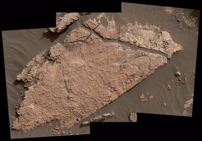 Posibles grietas de barro desecado en Marte
