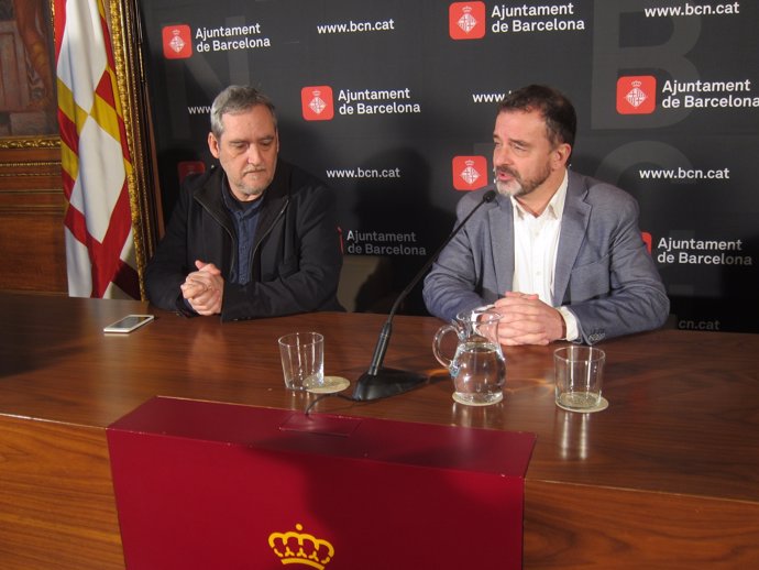El líder de ERC en Barcelona, Alfred Bosch, y el portavoz, Jordi Coronas