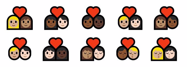 Nuevos 'emojis' de parejas interraciales