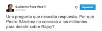 Vara responde al anuncio de Sánchez con reproches: "¿Por qué no convocó a los militantes para decidir sobre Rajoy?"