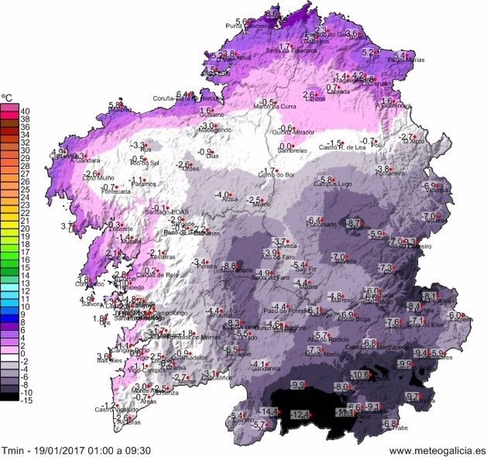 Temperaturas bajas en Galicia