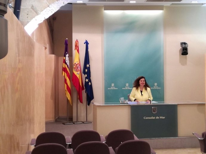 Pilar Costa en la rueda de prensa tras el Consell de Govern