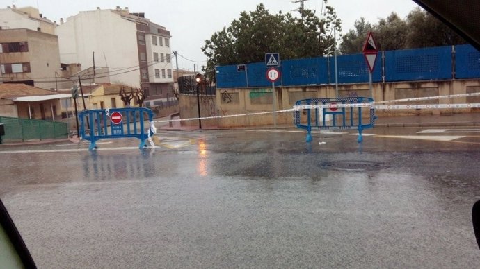 Corte rambla Churra temporal 