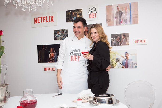 Drew Barrymore y el chef Ramón Freixa