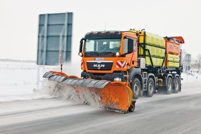 Máquinta quitanieve, frío, nieve, temporal