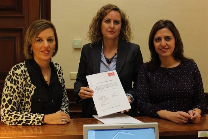 Merchán, Peña y Ferrer registrando PNL sobre menores extranjeros no acompañados