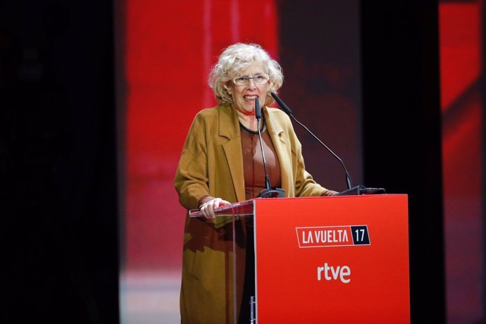 La alcaldesa de Madrid, Manuela Carmena, en la presentación de Vuelta a España