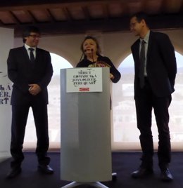 Carles Puigdemont, Sílvia Oliver e Ignasi Giménez