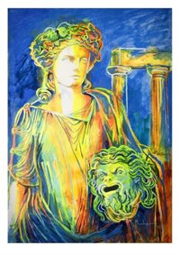 Muher firma el cartel del 48 Festival Internacional de Teatro, Música y Danza de San Javier