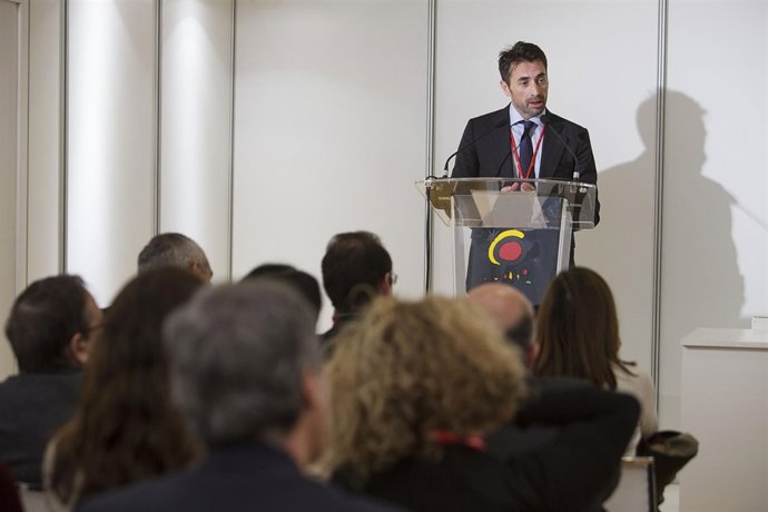 El gerente del Consorcio de Turismo de Sevilla, Antonio Jiménez, en el acto.