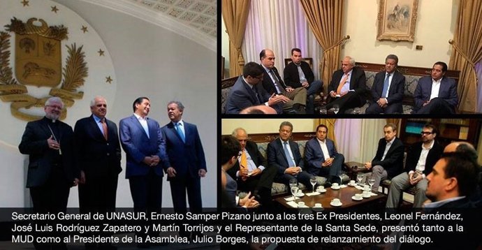 Encuentro entre mediadores y oposición