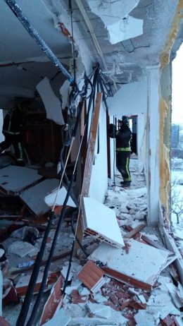 Vivienda de Villarreal de Huerva afectada por explosión de una estufa de butano