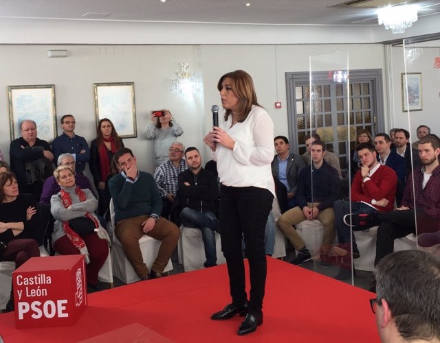 Susana Díaz, durante su intervención en Palencia