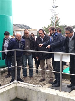 Josep Rull en la inauguración de la nueva depuradora de Porrera (Tarragona)