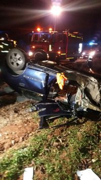 Un herido al salirse de la vía su vehículo y volcar en la carretera A-1503 en El Frasno