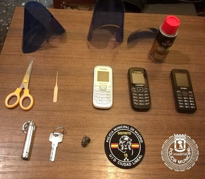 Utensilios intervenidos al detenido