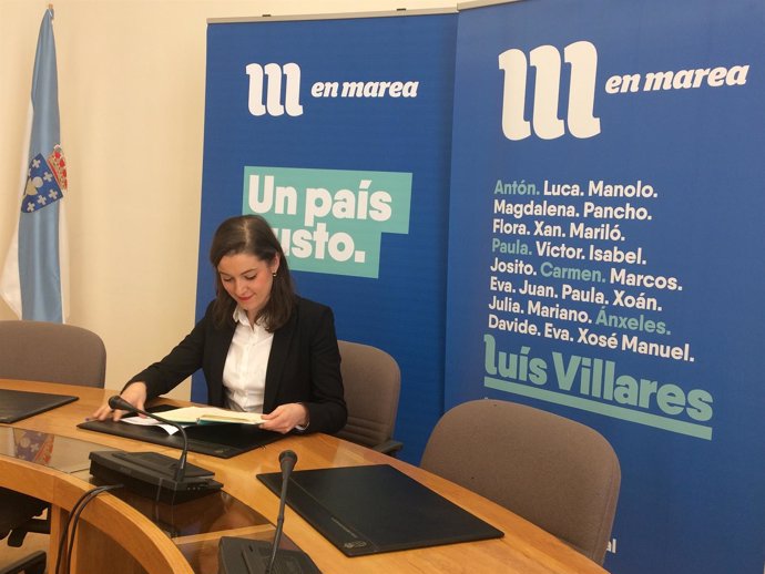 La diputada de En Marea, Eva Solla, en rueda de prensa