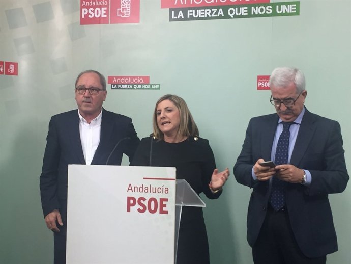 Irene García, Juan Cornejo y Jiménez Barrios en el PSOE de Cádiz