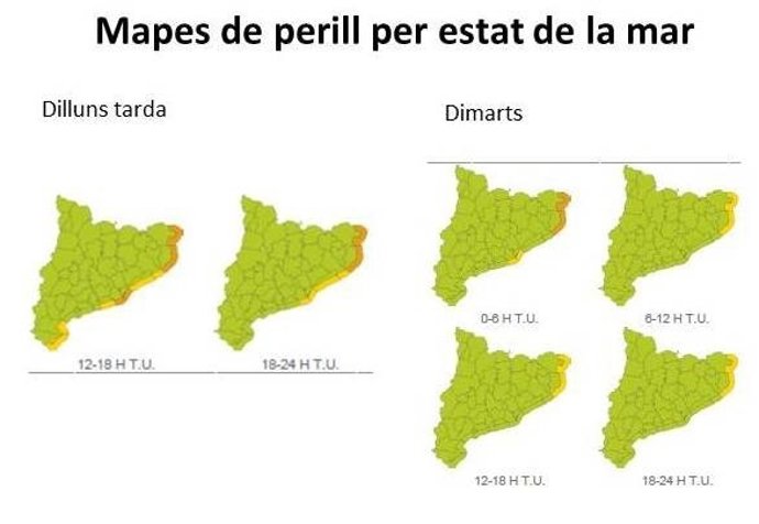 Mapas de peligro por el estado del mar