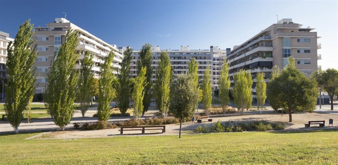 Imagen virtual del complejo de viviendas de Neinor Homes en Sant Adrià