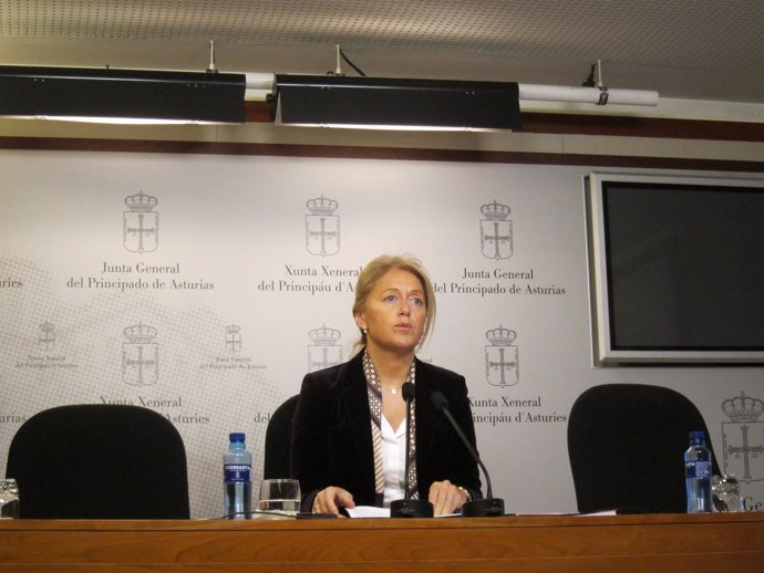 La presidenta de Foro Asturias, Cristina Coto, en rueda de prensa