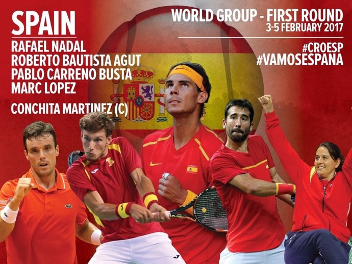 Equipo de España de Copa Davis para jugar en Croacia