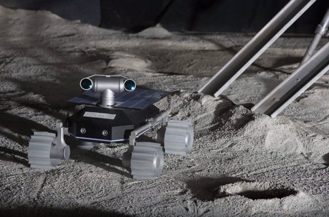 Recreación del rover de TeamIndus en la Luna
