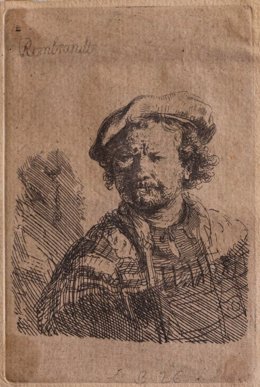 Autorretrato de Rembrandt que forma parte de la exposición