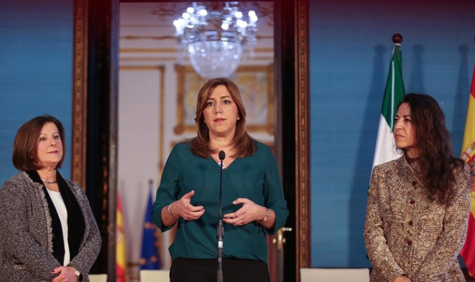 Susana Díaz tras presidir la firma de un acuerdo con Acnur