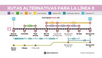 Estas son las alternativas de transporte tras el cierre de la Línea 8 del Metro de Madrid