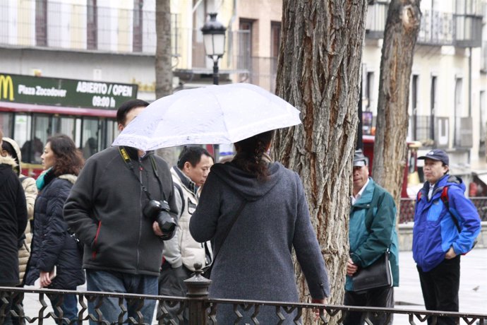 Paraguas, lluvia, Gente, Personas, mal tiempo