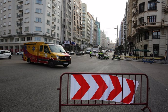 Cortes de tráfico en Gran Vía en Madrid por Navidad