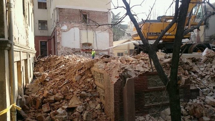 Demolición del taller de artillería