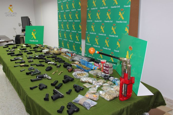 Armas recuperadas en la operación en Sevilla y Córdoba