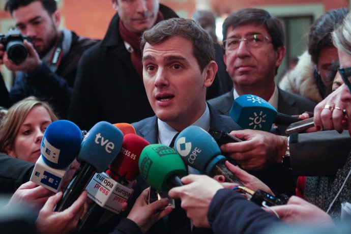 Albert Rivera, en declaraciones a los medios.