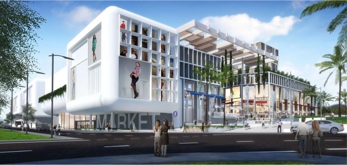 Simulación del centro comercial Finestrelles en Esplugues (Barcelona)